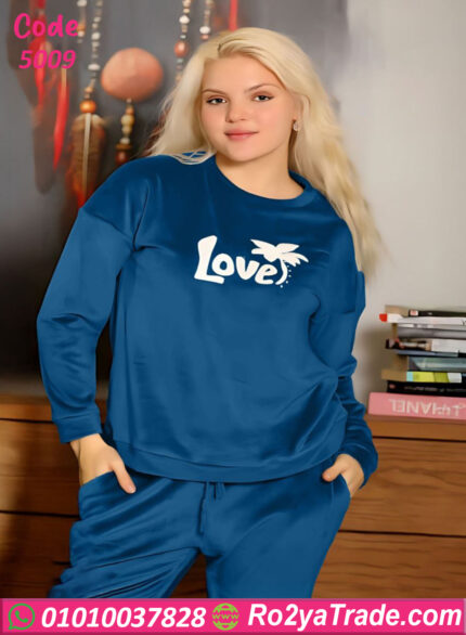 بيجامة قطيفة نسائي شتوي Love