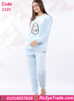 ⁦بيجامة شتوي قطيفة بطبعة كرتونية – كود 5101⁩ - الصورة ⁦11⁩