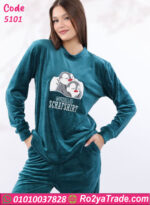 ⁦بيجامة شتوي قطيفة بطبعة كرتونية – كود 5101⁩ - الصورة ⁦12⁩