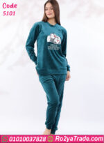 ⁦بيجامة شتوي قطيفة بطبعة كرتونية – كود 5101⁩ - الصورة ⁦13⁩