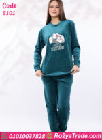 ⁦بيجامة شتوي قطيفة بطبعة كرتونية – كود 5101⁩ - الصورة ⁦14⁩