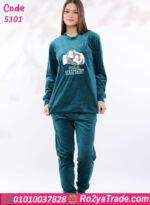 ⁦بيجامة شتوي قطيفة بطبعة كرتونية – كود 5101⁩ - الصورة ⁦15⁩