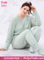 بيجامة شتوي قطيفة مطبوعة