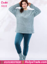 بيجامة شتوي قطيفة مطبوعة