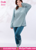 بيجامة شتوي قطيفة مطبوعة