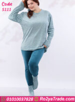 بيجامة شتوي قطيفة مطبوعة