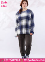 بيجامة شتوي قطيفة مطبوعة