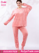 بيجامة شتوي قطيفة مطبوعة