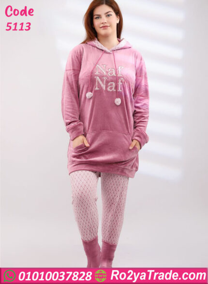 بيجامة قطيفة شتوي بيج سايز