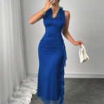 فستان صيفي طويل أزرق