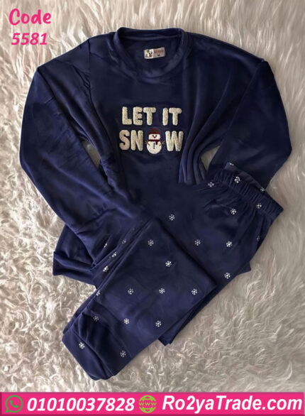بيجامة شتوي قطيفة Let It Snow