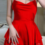 لانجري حرير أحمر