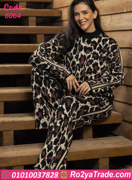 بيچامة فرو ليوبارد شتوي