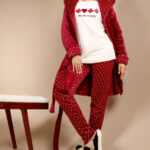 بيجامة قطيفة حريمي شتوي