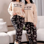 بيجامة شتوي قطيفة ناعمة