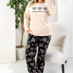 بيجامة شتوي قطيفة بيج سايز