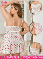 لانجري دانتيل أبيض قلوب