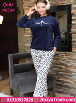 بيجامة قطيفة Blue Rose شتوي