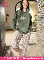 بيجامة قطيفة LOVE شتوي