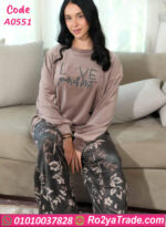 بيجامة شتوي حريمي قطيفة ناعمة