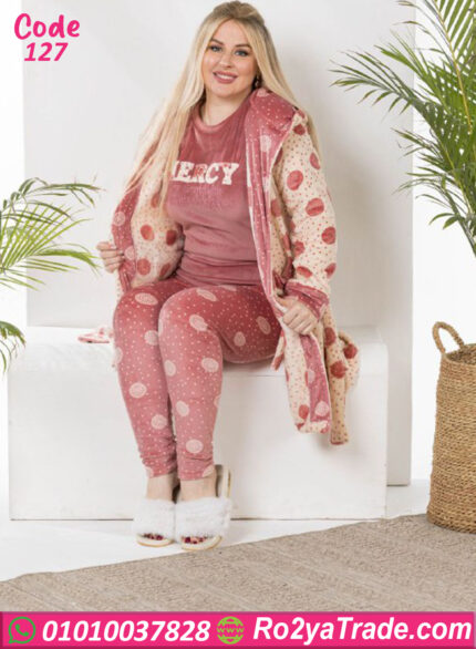 بيجامة شتوي فرو ناعم