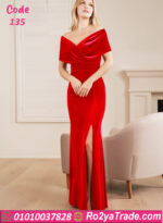 فستان قطيفة سواريه شتوي طويل