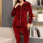 بيجامة قطيفة شتوي حريمي