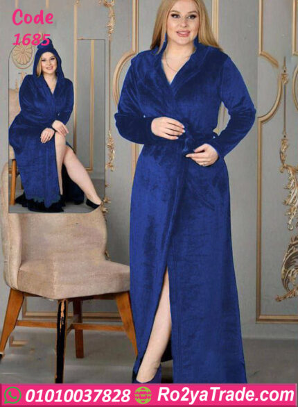 روب شتوي طويل قطيفة