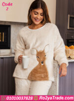 بيجامة فرو شتوي حريمي ناعمة