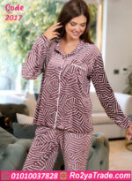 بيجامة شتوي قطيفة مطبوع