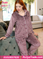 بيجامة شتوي قطيفة مطبوع