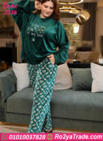 بيجامة شتوي قطيفة فخمة
