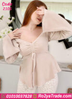 بيجامة قطيفة أوف شولدر شتوي