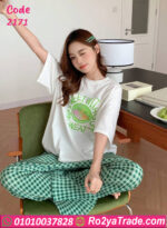 بيجامة صيفي نسائي قطن