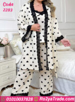 طقم شتوي دانتيل قلوب