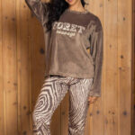 بيجامة قطيفة شتوي حريمي