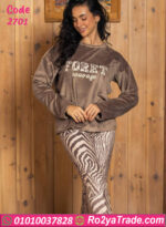 بيجامة قطيفة شتوي حريمي