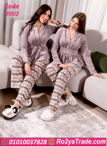 بيجامة شتوي فرو ناعم