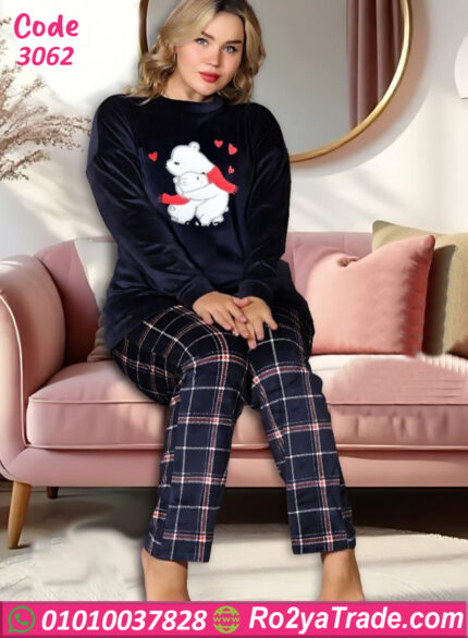 بيجامة قطيفة شتوي بيج سايز