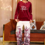 بيجامة قطيفة شتوي حريمي