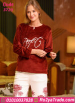 بيجامة قطيفة شتوي حريمي