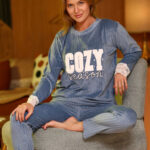 بيجامة قطيفة شتوي حريمي