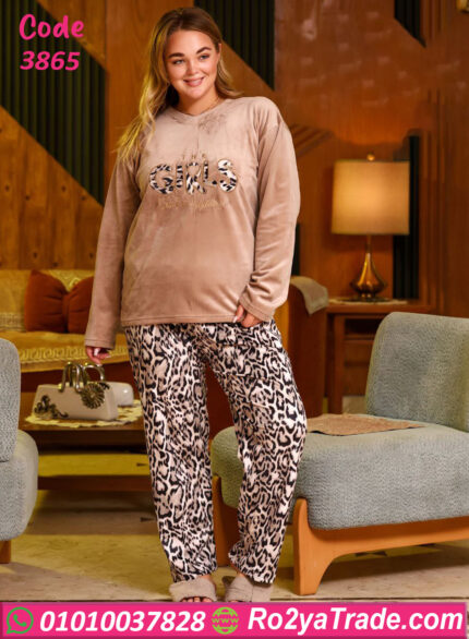 بيجامة شتوي بيج سايز حريمي