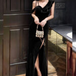 فستان سواريه قطيفة شتوي