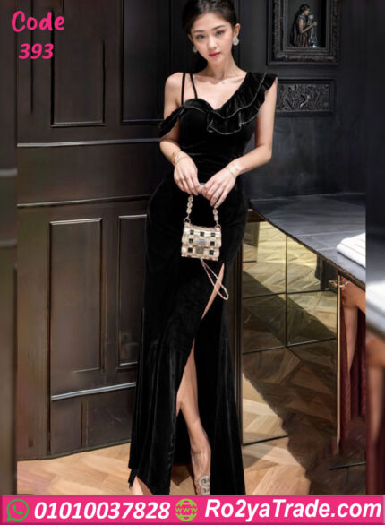 فستان سواريه قطيفة شتوي