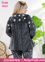 بيجامة شتوي قطيفة تطريز 4032