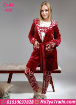 بيجامة قطيفة شتوي بالروب