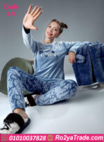 بيجامة قطيفة شتوي بالروب