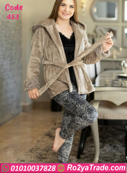 بيجامة قطيفة شتوي 3 قطع