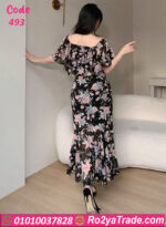 دريس ورد شيفون طويل